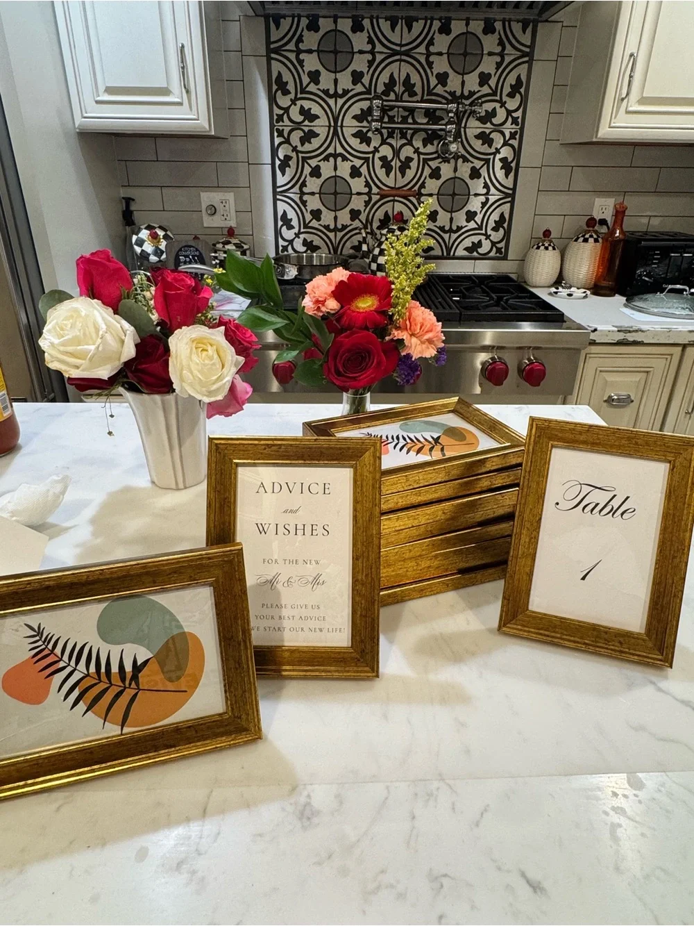 Set of 11 Gold 4”x6” Picture Frame Set for Home, Wedding Table Numbers or Photos